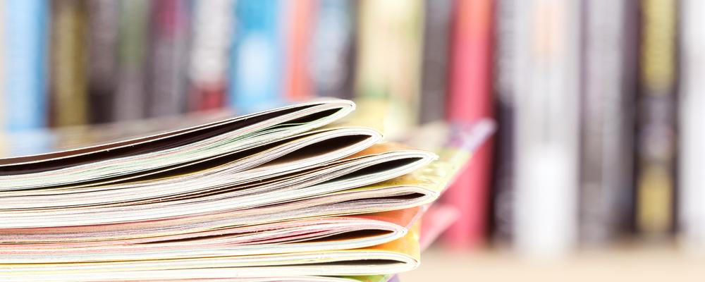 Pile of publications lying on a table